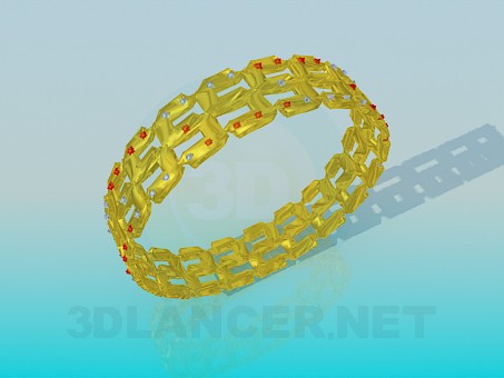 modello 3D Bracciale in oro placcato - anteprima
