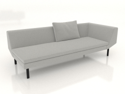 End sofa module 219 with an armrest on the right (metal legs)