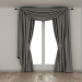 3d Silk curtains with lambrequin model buy - render