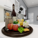 modello 3D di Vassoio, cibo, bevande comprare - rendering
