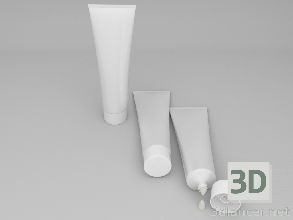 Tubos y tarros cosméticos 3D modelo Compro - render