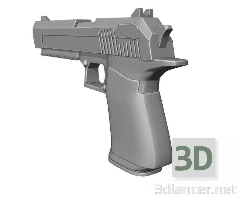 modello 3D pistola deagle - anteprima
