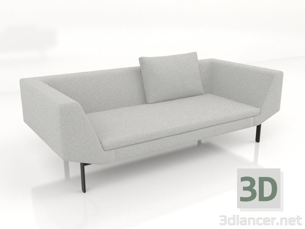 modèle 3D Canapé 2,5 places (pieds en métal) - preview