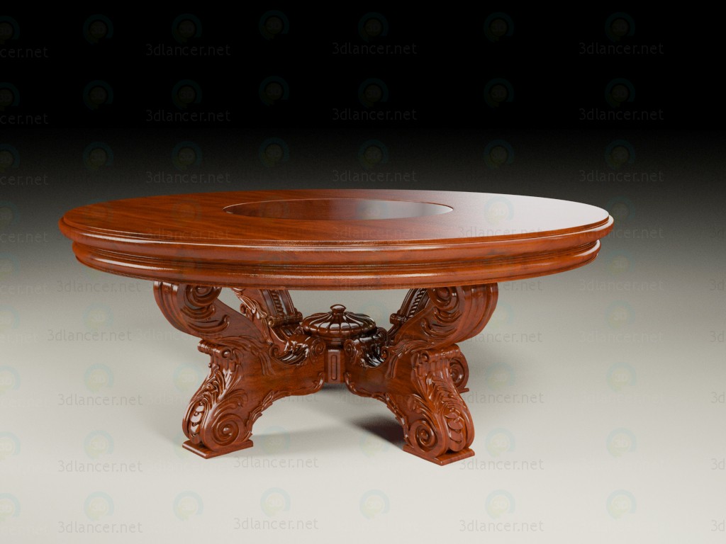 3d model Round classic table - preview