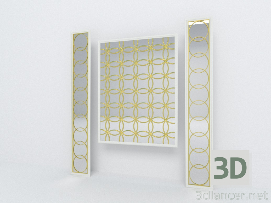 3d Decorative Mirror Panels model buy - render