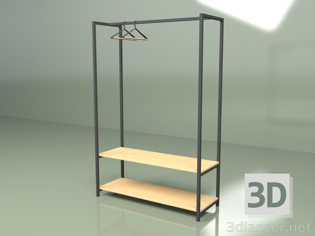 3d model Clothes hanger with two shelves - preview