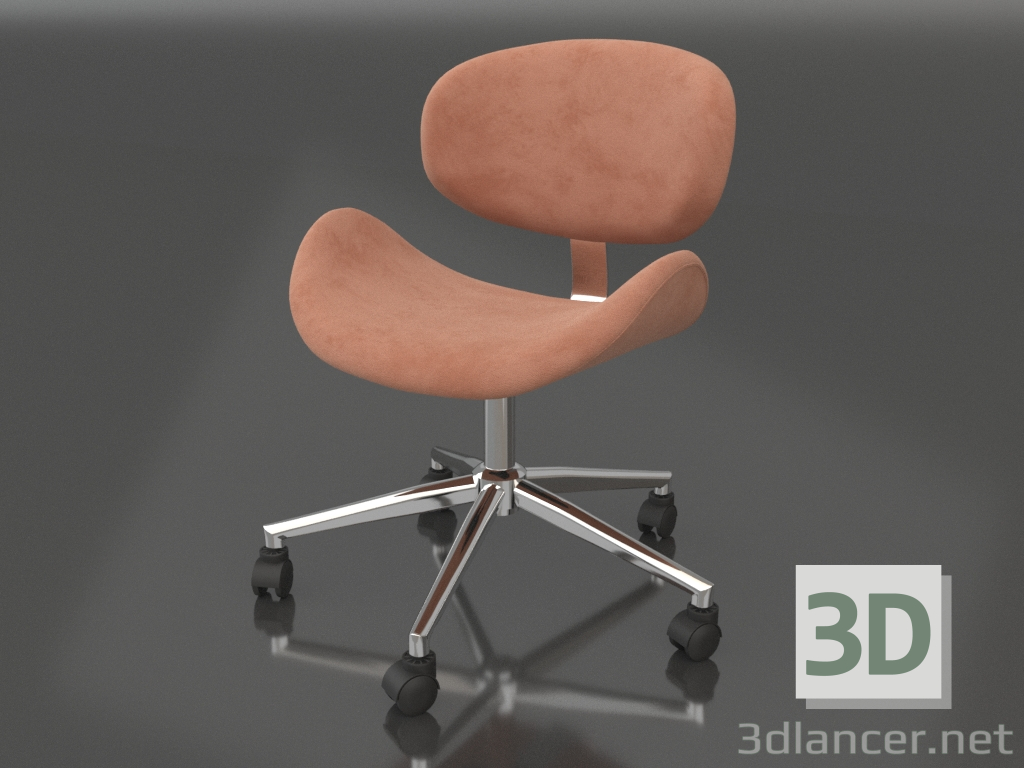 modèle 3D Fauteuil Miranda (corail - chrome) - preview