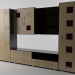 3D modeli 2 oturma odası için duvar ünitesi - önizleme