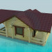 3d model House with log - preview
