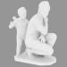 modèle 3D Sculpture en marbre de bain Aphrodite et Eros - preview