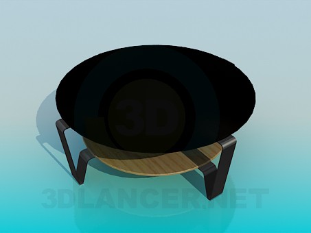 3d model Mesa con un tablero doble color negro - vista previa