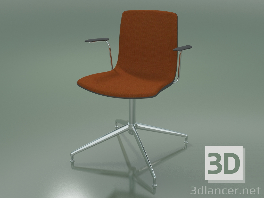 Modelo 3d Cadeira 5907 (4 pés, com guarnição frontal, giratória, em polipropileno, com braços) - preview