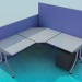 3d модель Кутовий офісний стіл з панелями – превью