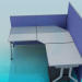 3d модель Угловой офисный стол с панелями – превью
