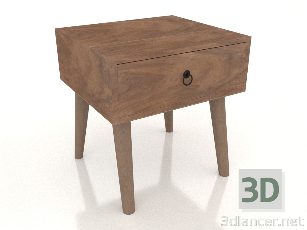 modèle 3D Table de chevet Polly (noyer) - preview