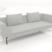 3d model 3-seater sofa (metal legs) - preview