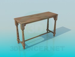 La mesa de madera estrecha