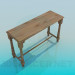 modello 3D Il tavolo di legno stretto - anteprima