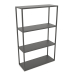 3d model Rectangular rack (METAL, 80x30x128, 4 shelves) - preview