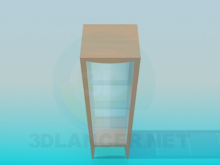 3d модель Квадратный стеллаж-витрина – превью