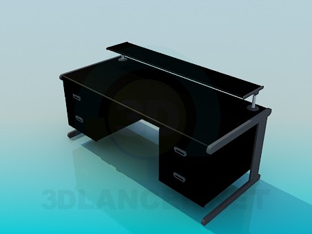 3 डी मॉडल एक countertop पर स्टैंड के साथ एक बड़े लेखन डेस्क - पूर्वावलोकन
