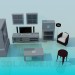 3D modeli Oturma odası mobilyaları - önizleme