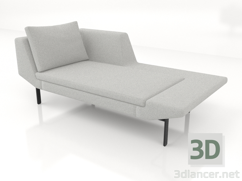 3D Modell Chaiselongue 177 mit Armlehne links (Metallbeine) - Vorschau