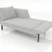 3d model Chaise longue 177 with an armrest on the left (metal legs) - preview