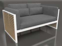 2-Sitzer-Sofa mit hoher Rückenlehne (Weiß)