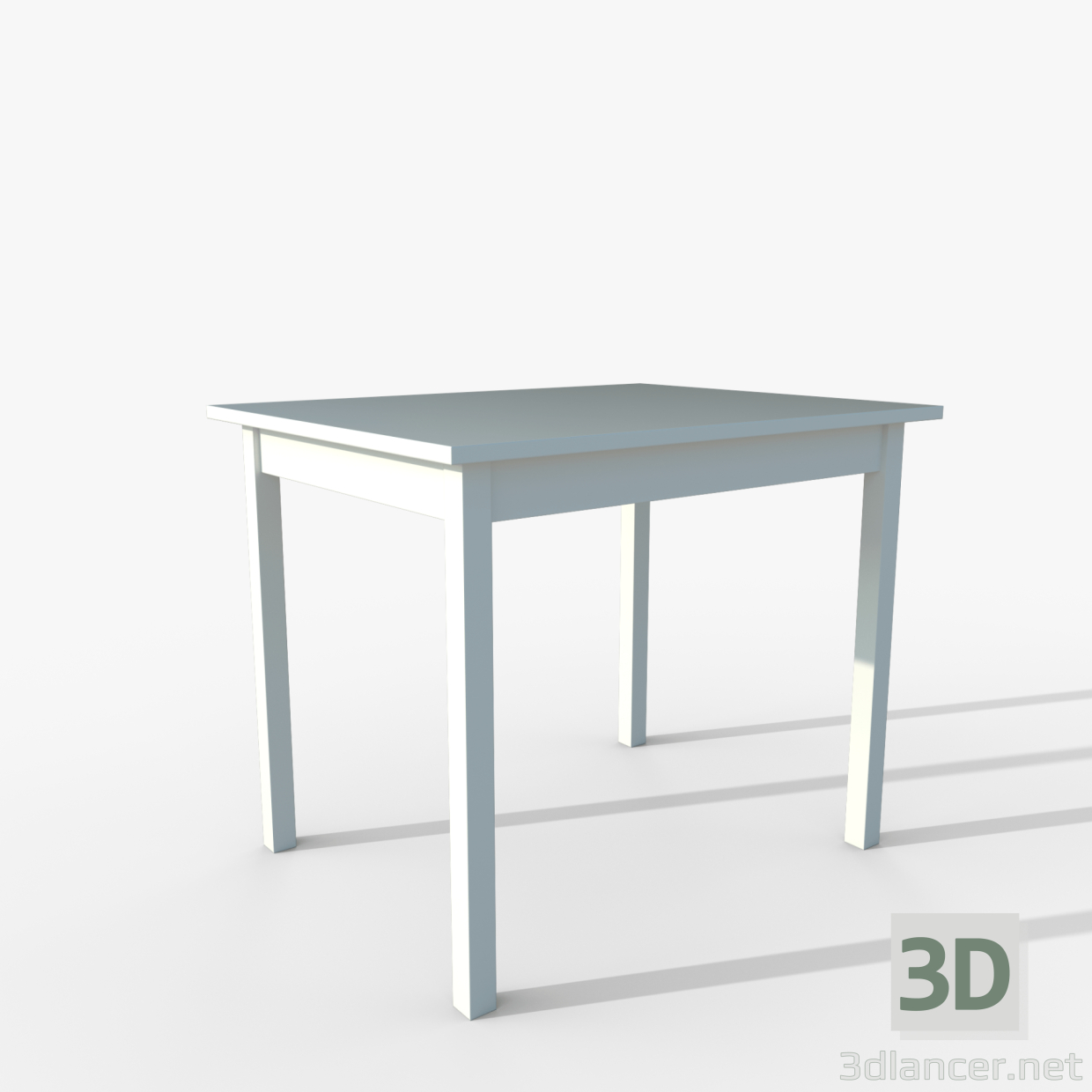 modello 3D di Tavolo IKEA OLMSTAD 90x70 Bianco comprare - rendering