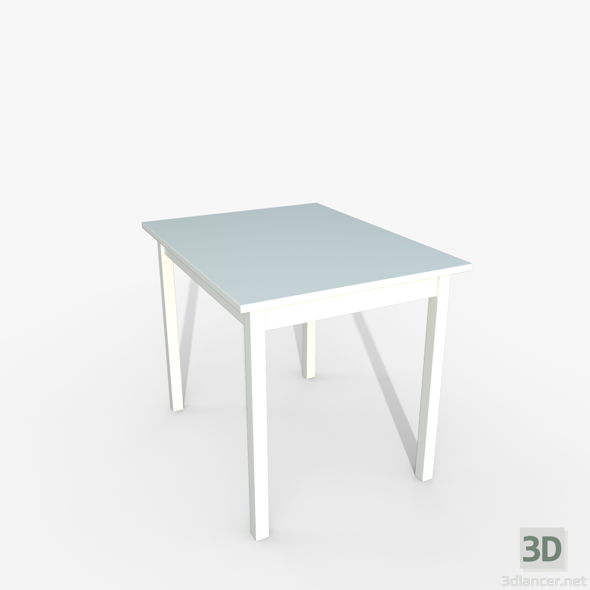 modello 3D di Tavolo IKEA OLMSTAD 90x70 Bianco comprare - rendering