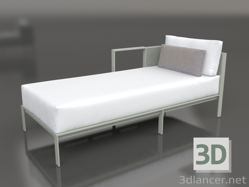 Modelo 3d Módulo de sofá, seção 2 esquerda (cinza cimento) - preview