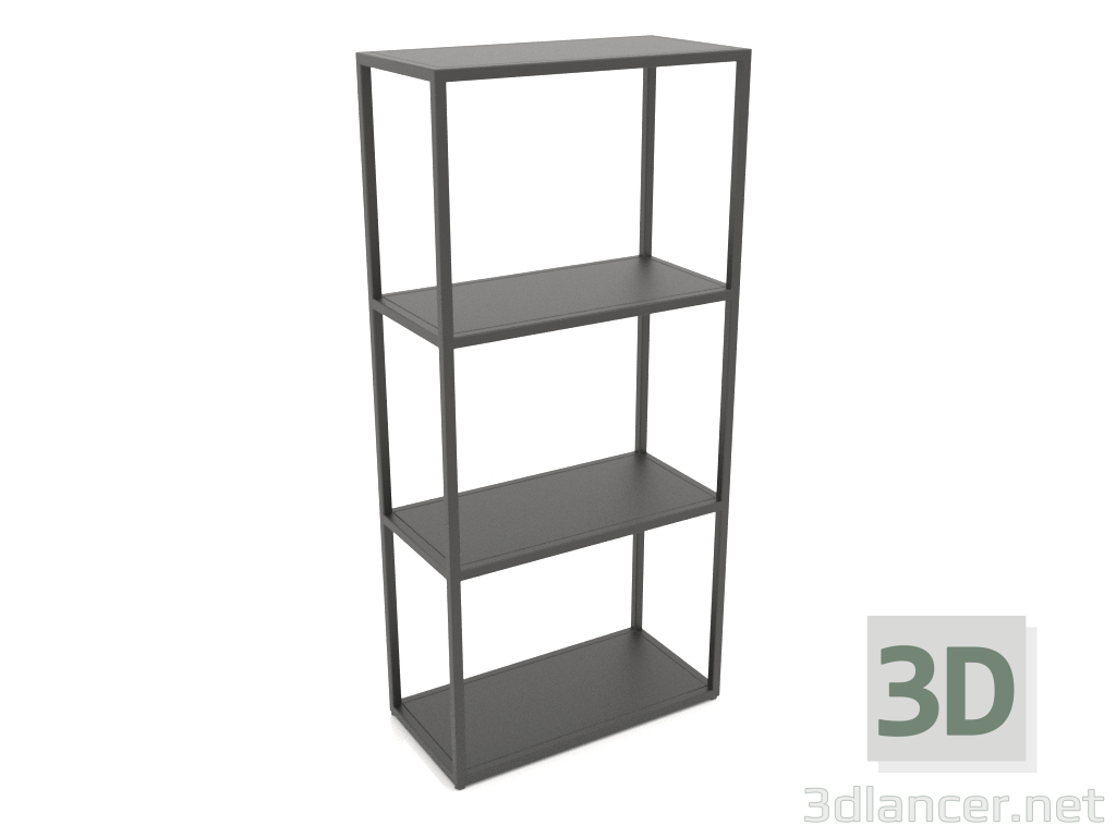 modello 3D Scaffale rettangolare (METALLO, 60x30x128, 4 ripiani) - anteprima