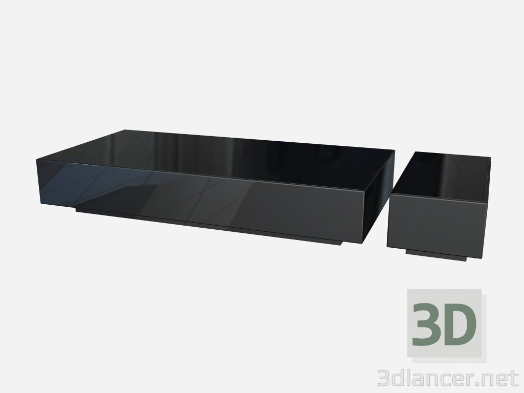 3d модель Прямоугольный журнальный стол с двумя секциями Young Z02 – превью