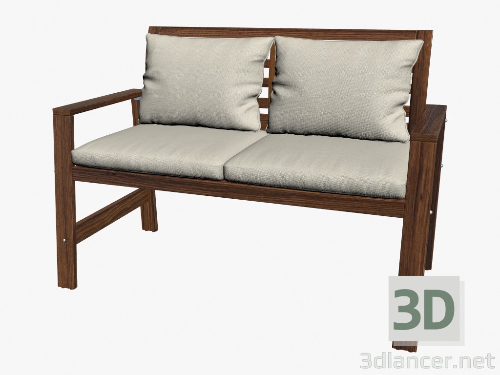 3d модель Скамья с подушками – превью