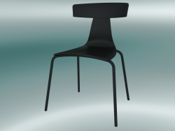 स्टैकेबल कुर्सी रेमो प्लास्टिक चेयर (1417-20, प्लास्टिक ब्लैक, ब्लैक)