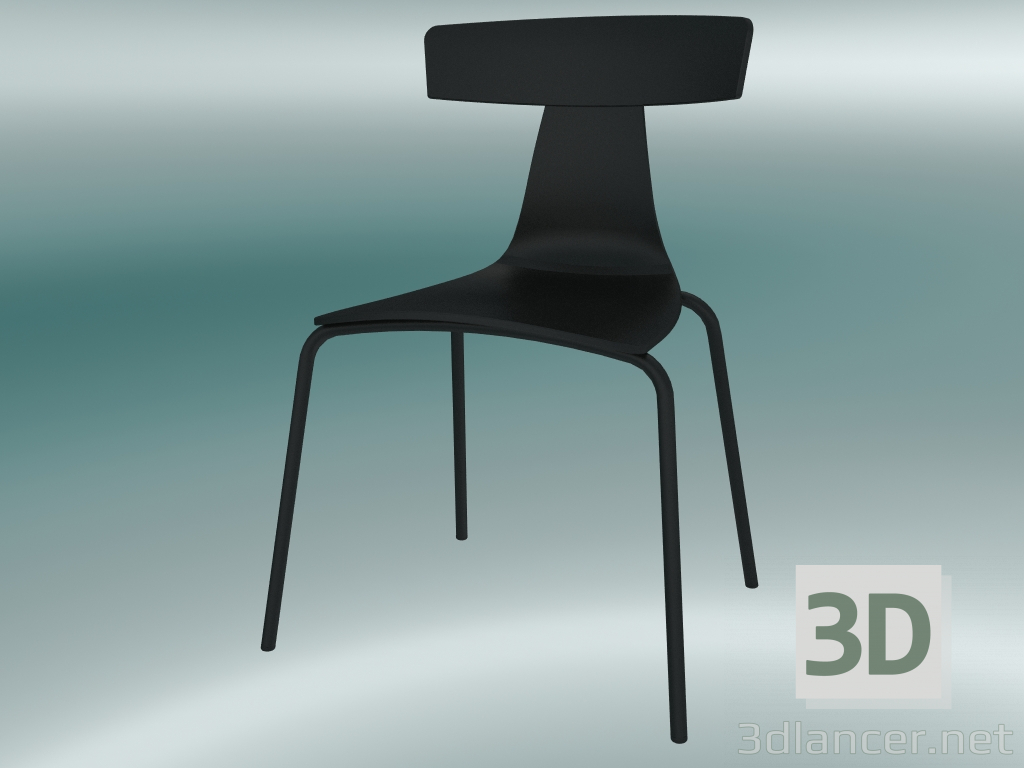3D Modell Stapelstuhl REMO Kunststoffstuhl (1417-20, Kunststoff schwarz, schwarz) - Vorschau