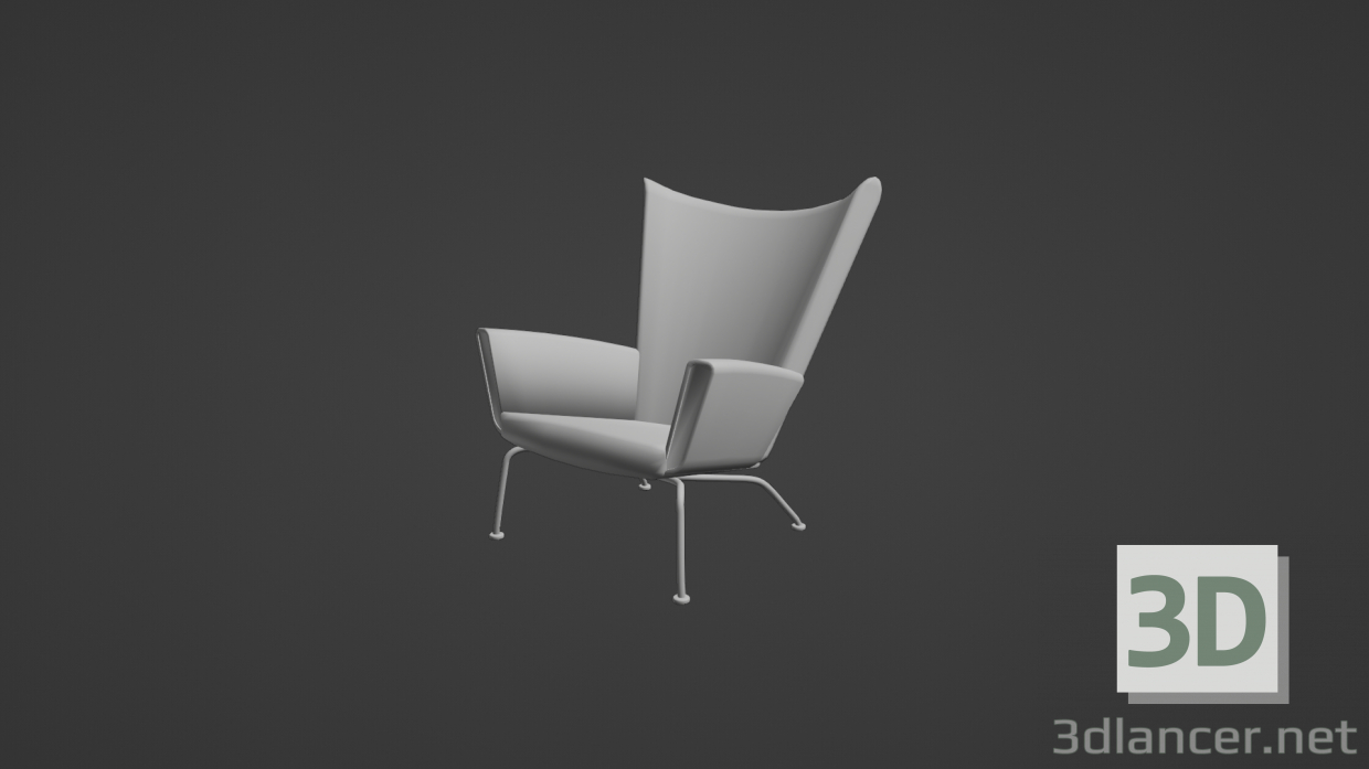 3D modeli 3Dmax üniversite kursunda görev 9 için çizime göre koltuk - önizleme