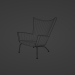 3d model Armchair according to the drawing for task 9 at the 3Dmax university course - preview