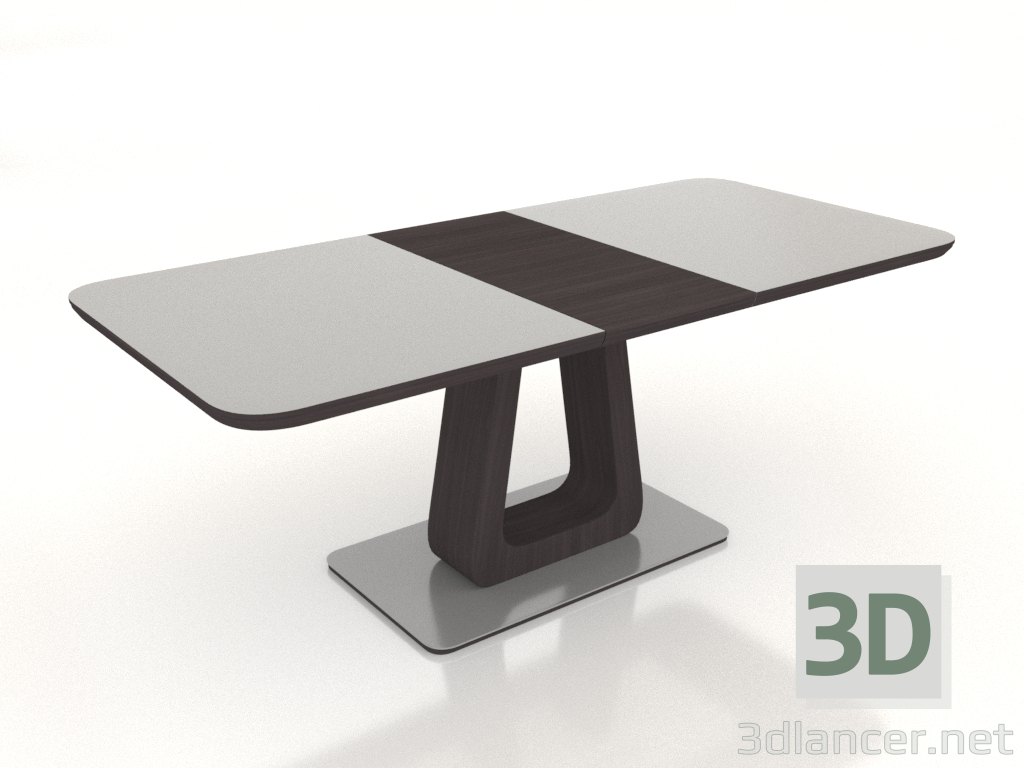 3d model Folding table Rosanna 160-200 (dark brown - white) - preview