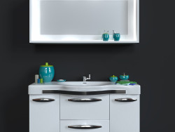Lavabo con espejo + set decorativo