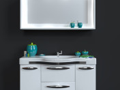 Waschbecken mit Spiegel + dekoratives set
