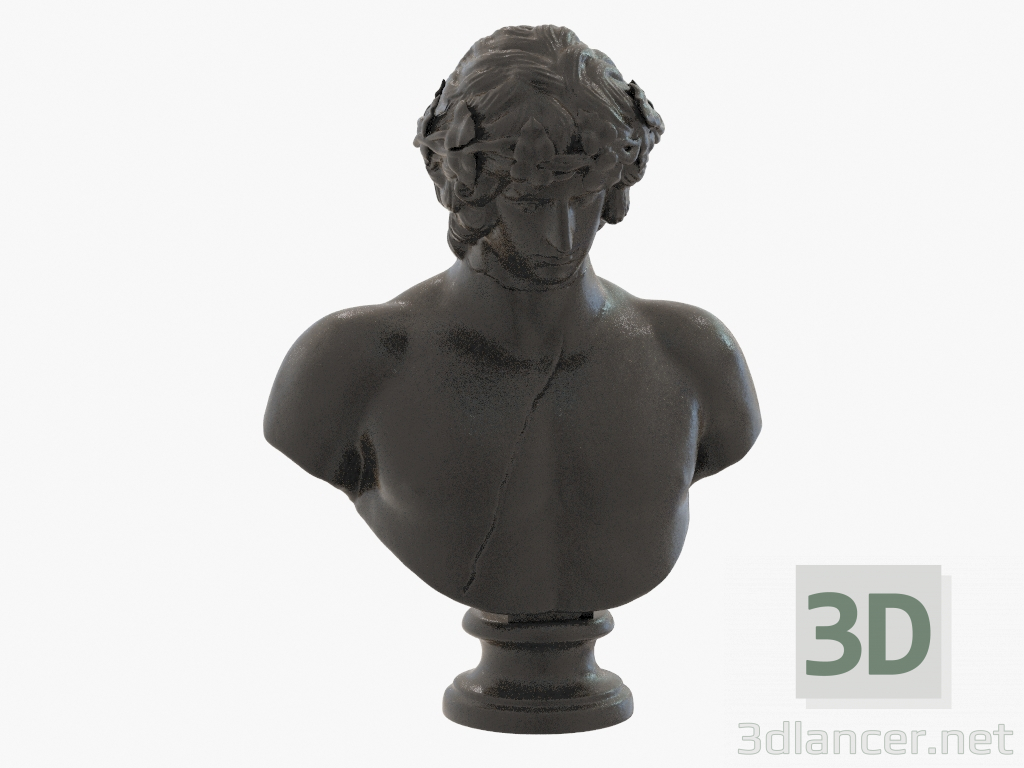 3D modeli Antinous Bronz büst büstü - önizleme