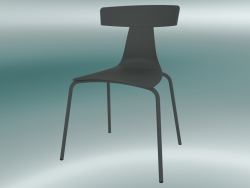 Sedia impilabile REMO sedia in plastica (1417-20, plastica grigio basalto, grigio)