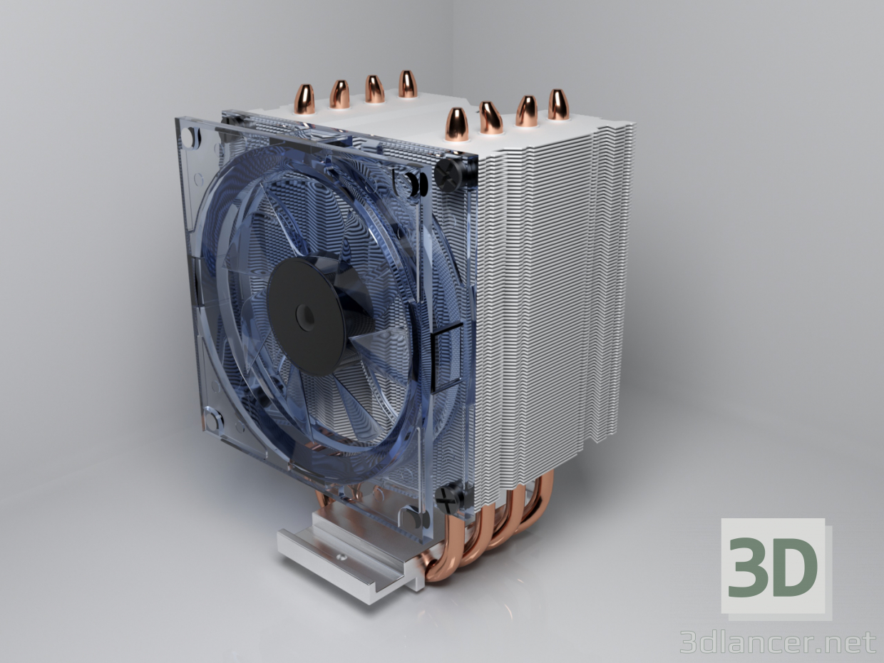 3d CPU cooling - CPU cooling model buy - render