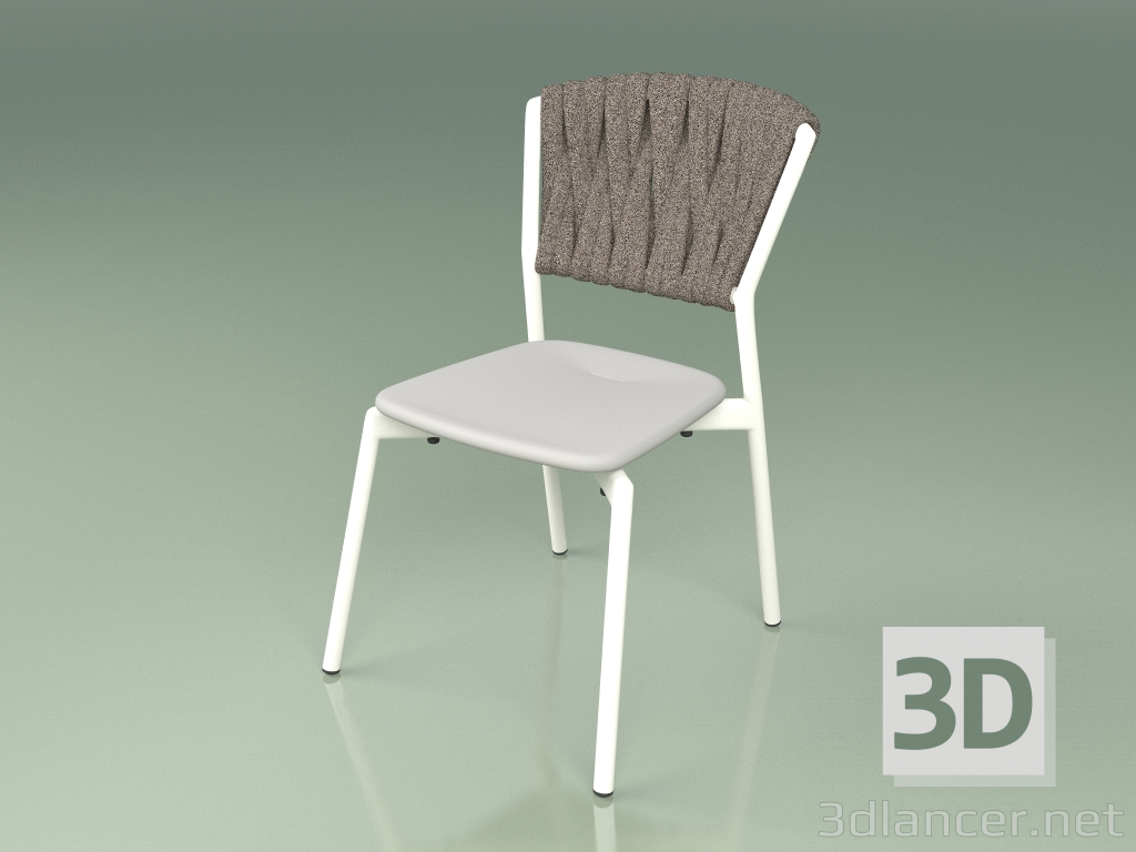 modello 3D Sedia 220 (Metallo Latte, Resina Poliuretanica Grigio, Cintura Imbottita Grigio-Sabbia) - anteprima