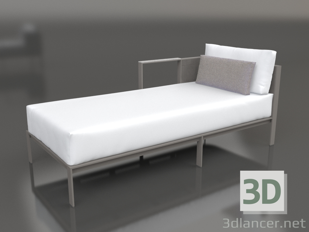modèle 3D Module canapé, section 2 gauche (Gris quartz) - preview