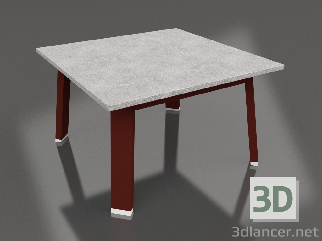 modello 3D Tavolino quadrato (rosso vino, DEKTON) - anteprima
