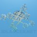 3d model Chandelier with glass ceiling paintings - preview