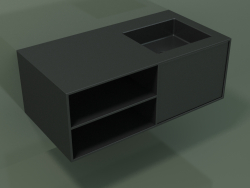 Lavabo avec tiroir et compartiment (06UC524D2, Deep Nocturne C38, L 96, P 50, H 36 cm)